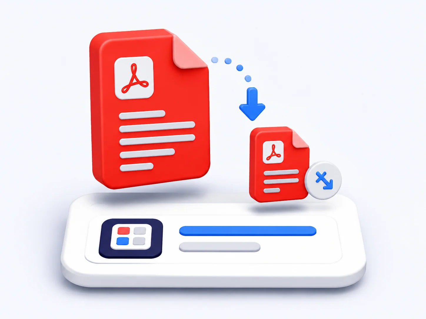 Online PDF compressor reducing a large PDF file size into a smaller document
