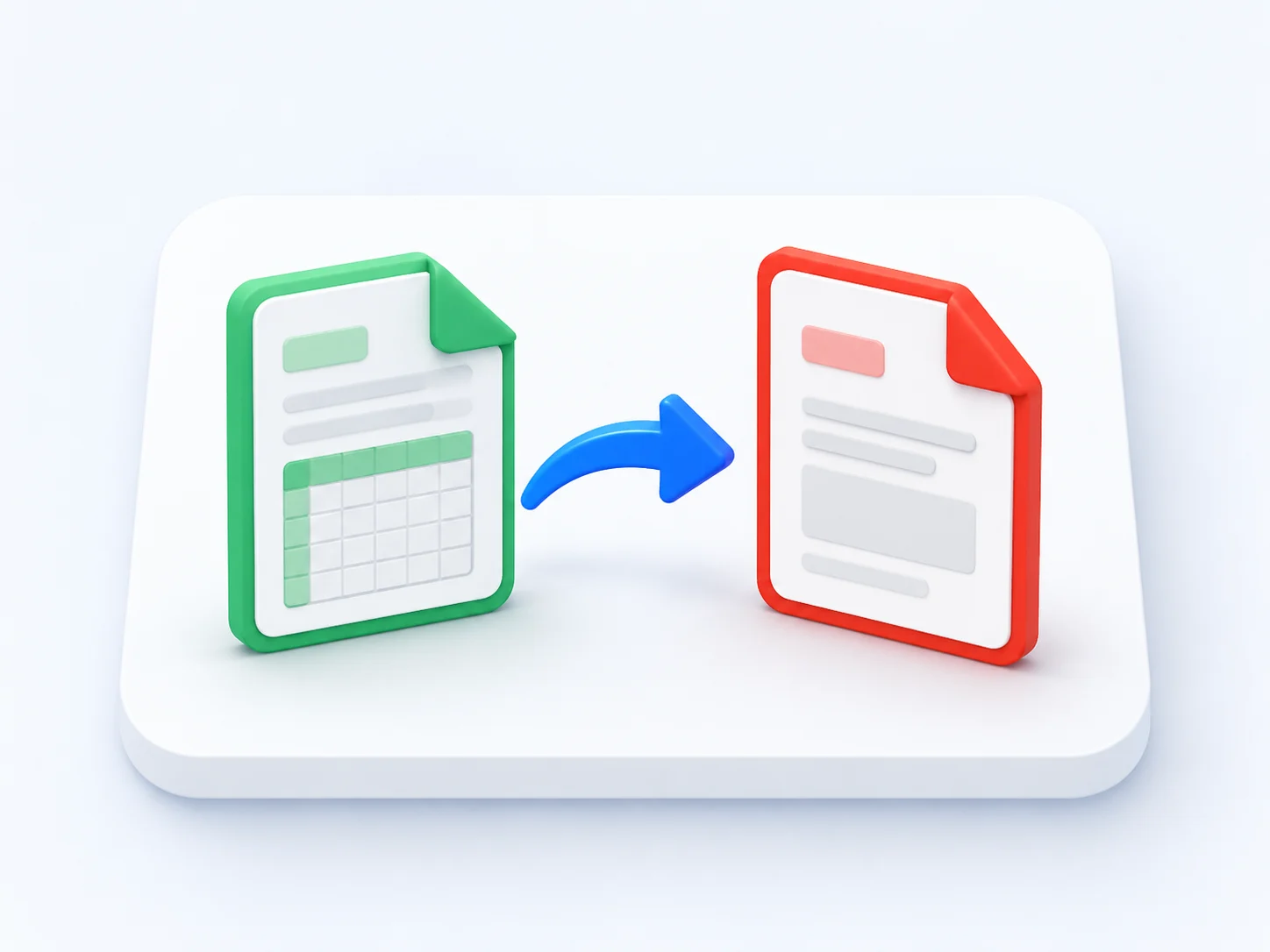 Online Excel to PDF converter turning a spreadsheet into a PDF document