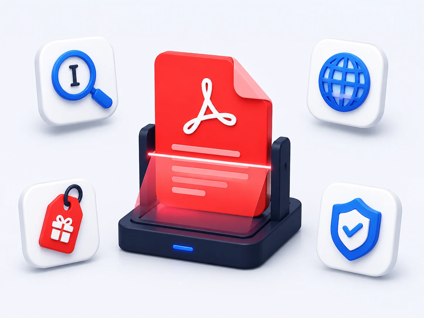 Free online PDF OCR feature cards for making scanned PDFs searchable