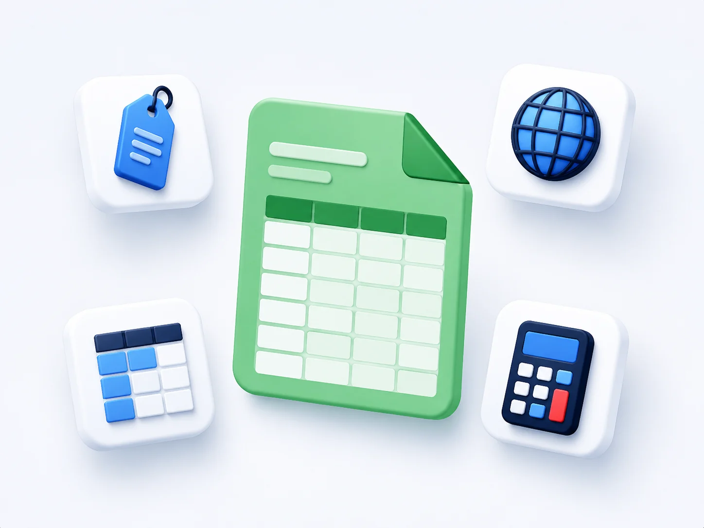 PDF to Excel converter feature cards for free online table extraction