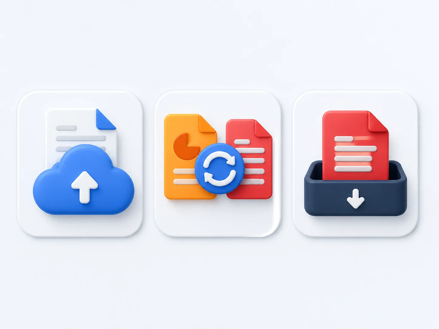 Upload convert and download steps for converting PPT to PDF