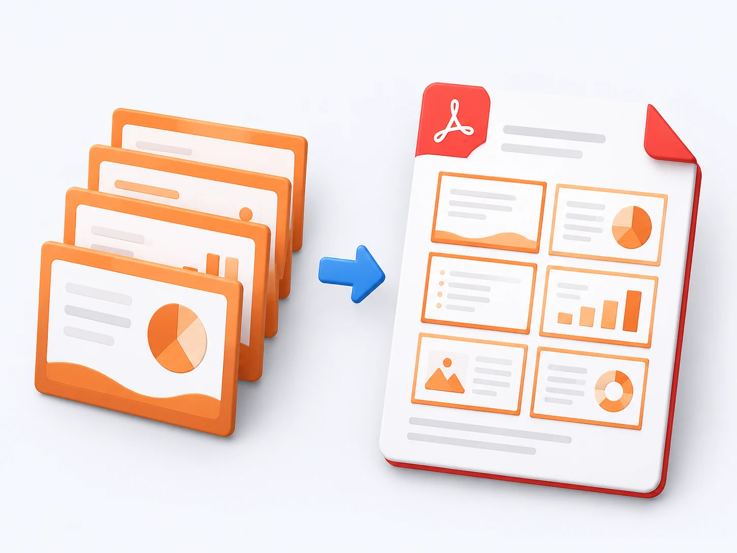 Students business event and teaching workflows that convert PPT to PDF