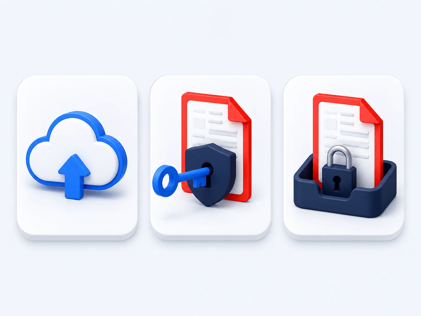 Upload set password and download steps to password protect a PDF