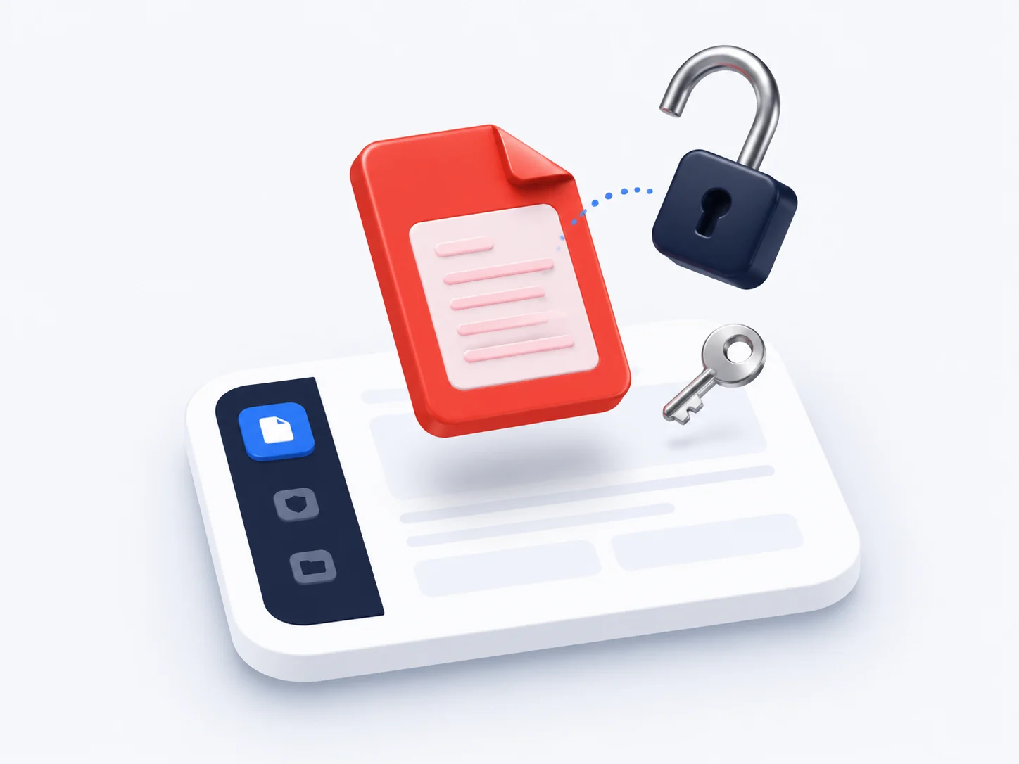 Online PDF password remover unlocking a protected PDF file