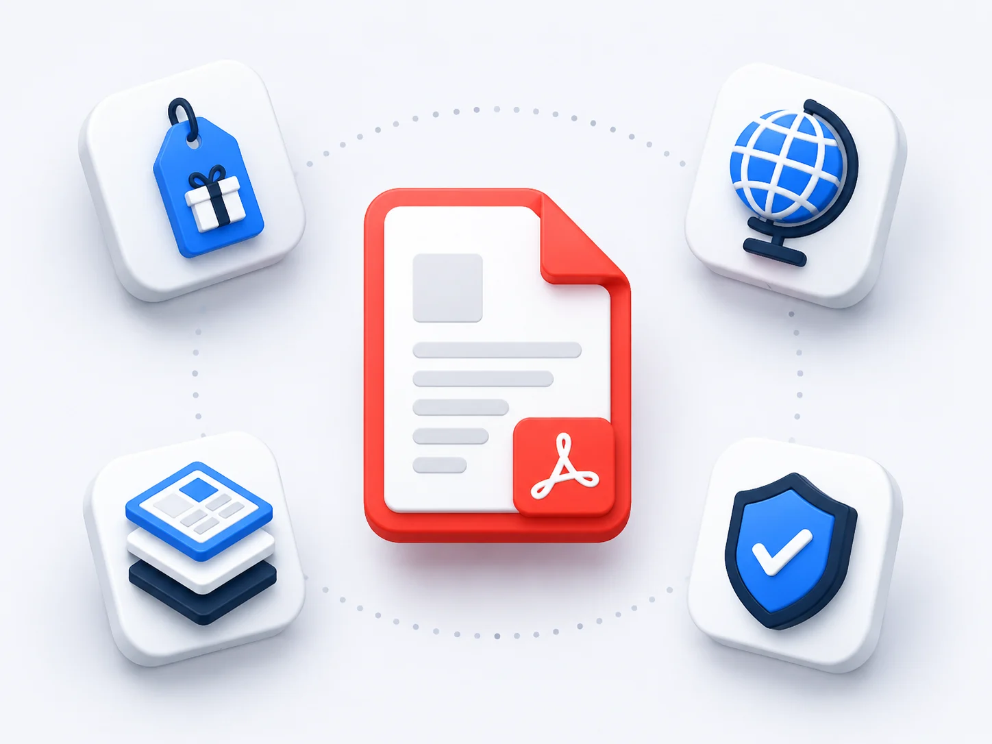 Word to PDF converter feature cards for free online document conversion